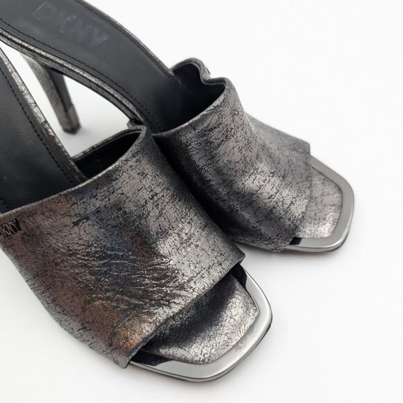 DKNY Bronx Open Toe Pump Heel Sandal Women's Dark Gunmetal Size US7M EU37.5B - Picture 10 of 10